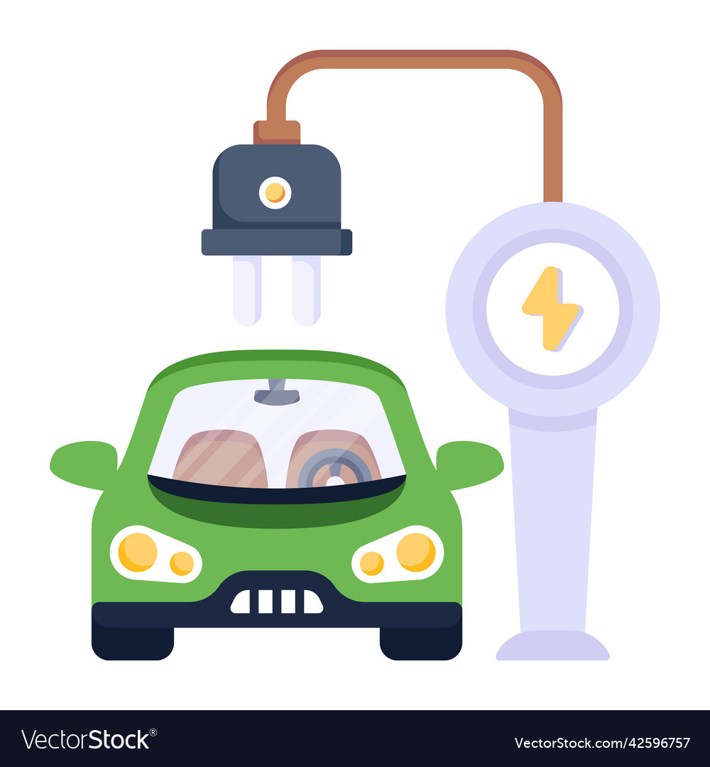 Chargeable car Royalty Free Vector Image VectorStock Chargeable car Royalty Free Vector Image VectorStock