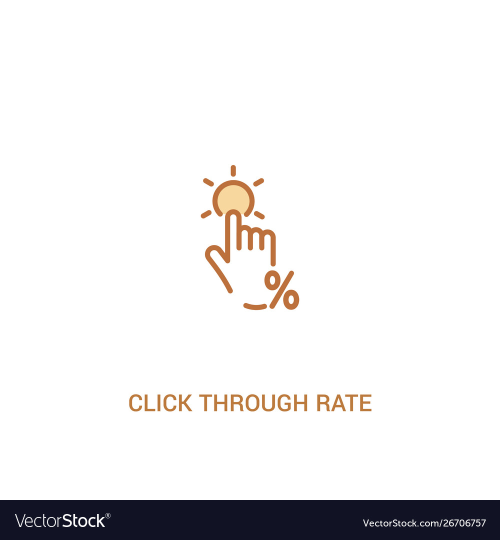 Click through rate concept 2 colored icon simple vector image Click through rate concept 2 colored icon simple