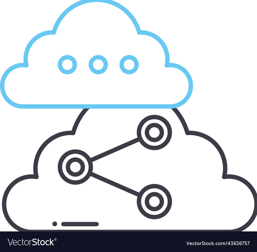 Cloud-Datei teilen Linie Symbol Kontur Symbol