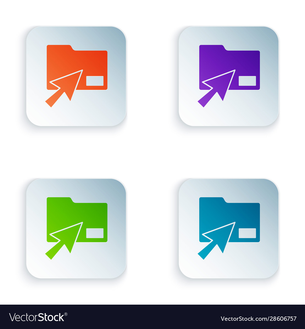 Farbe Cursor klicken Dokumentordner-Symbol isoliert vector image Farbe Cursor klicken Dokumentordner-Symbol isoliert