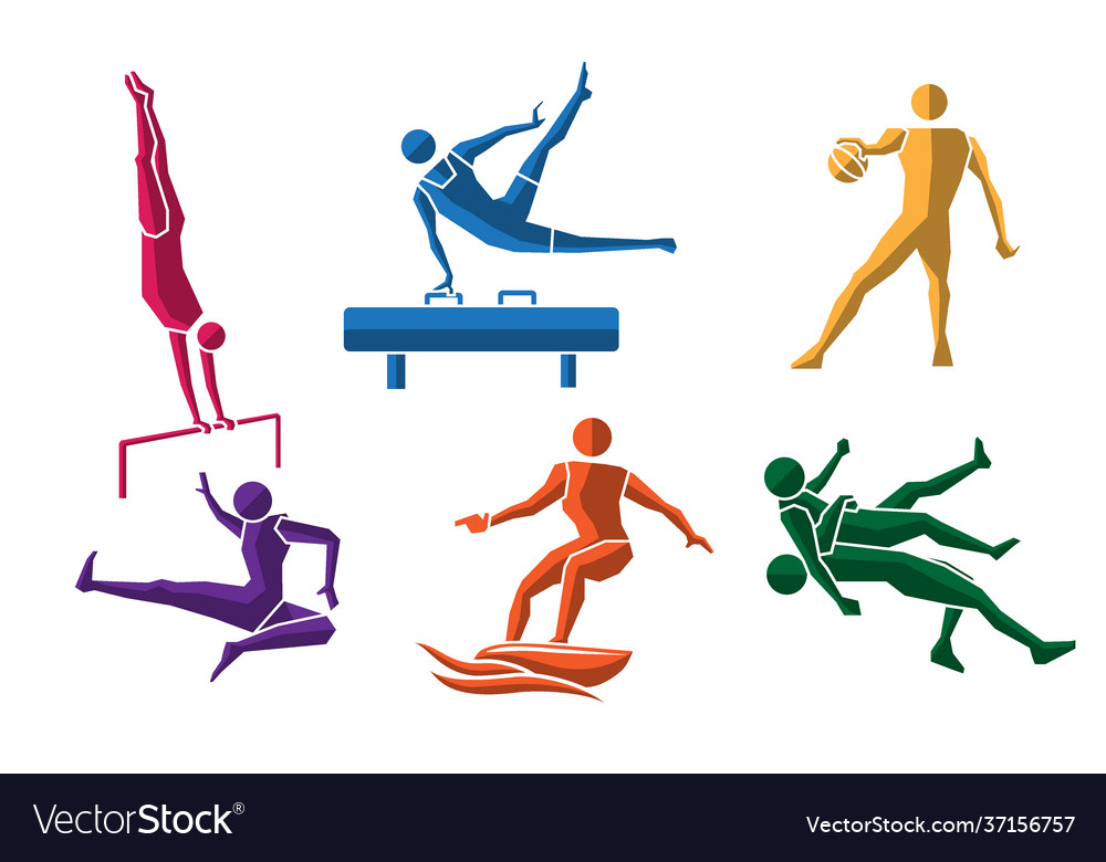 Colorful sport flat icon set 06
