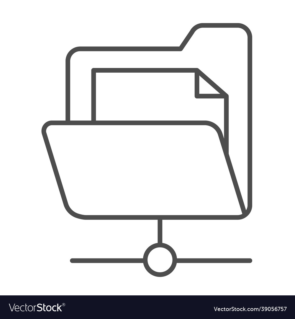 Dokumentenordner und Netzwerkverbindung Datei dünn vector image Dokumentenordner und Netzwerkverbindung Datei dünn