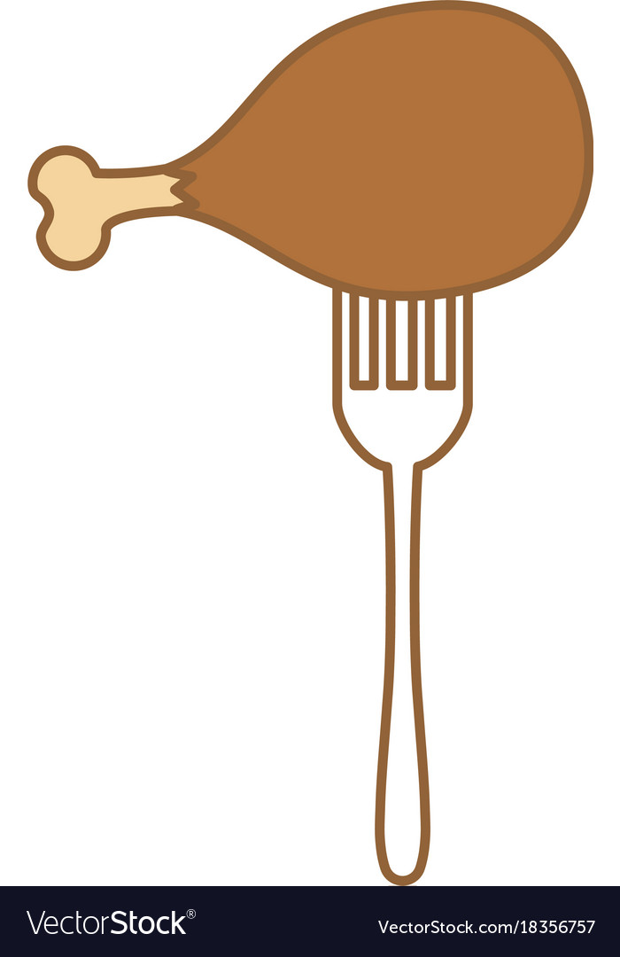 Fork with chicken thigh