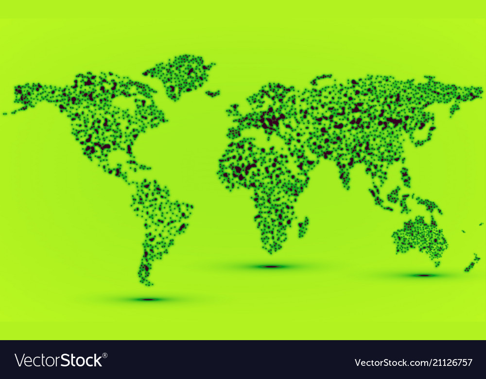 Glowing Particle World Map
