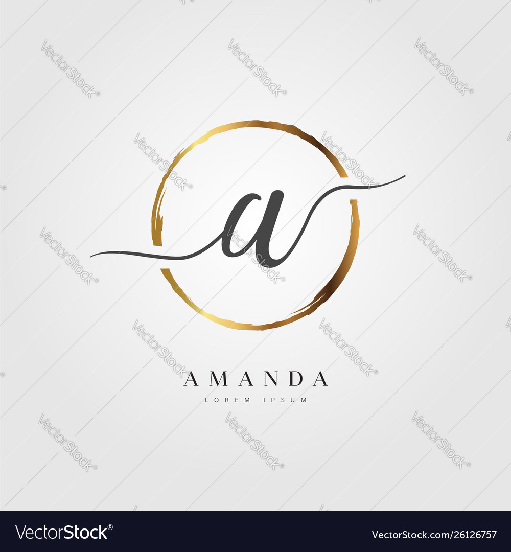 Gold elegant initial letter type a Royalty Free Vector Image