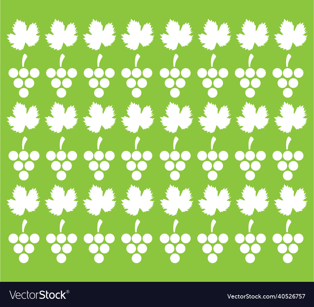 Grapes and leaves pattern background design vector image Grapes and leaves pattern background design