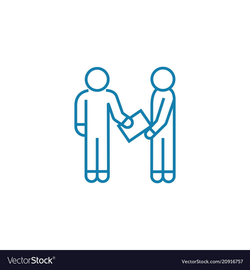 Handling a document linear icon concept vector image Handling a document linear icon concept