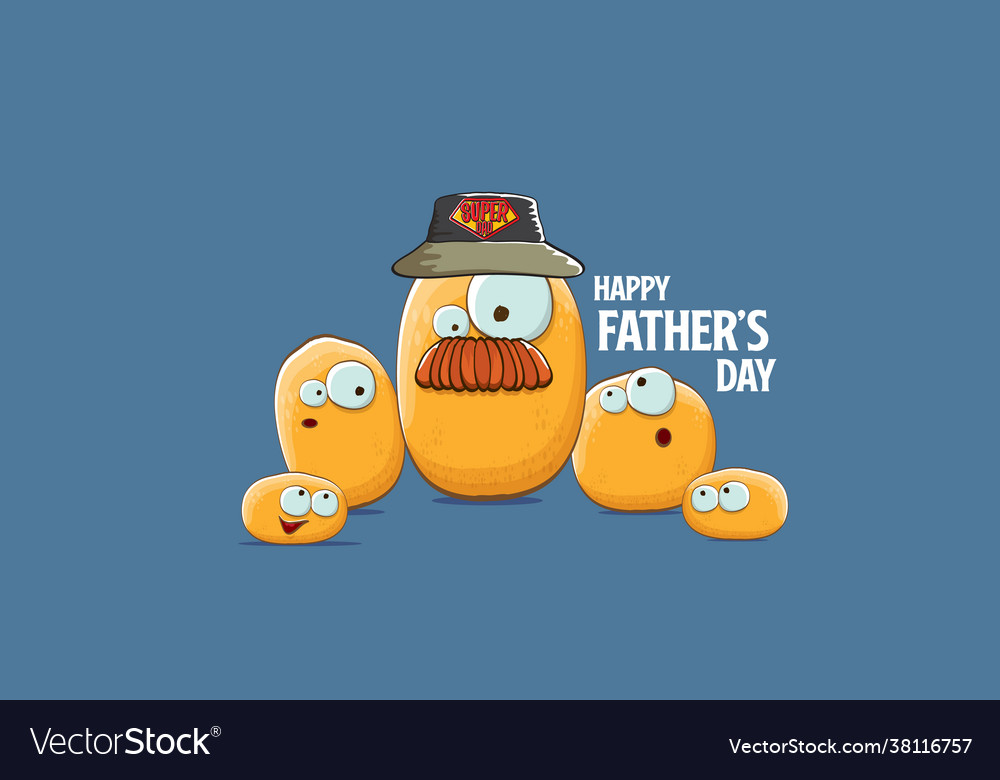 Happy fathers day horizontal banner with cartoon Vector Image