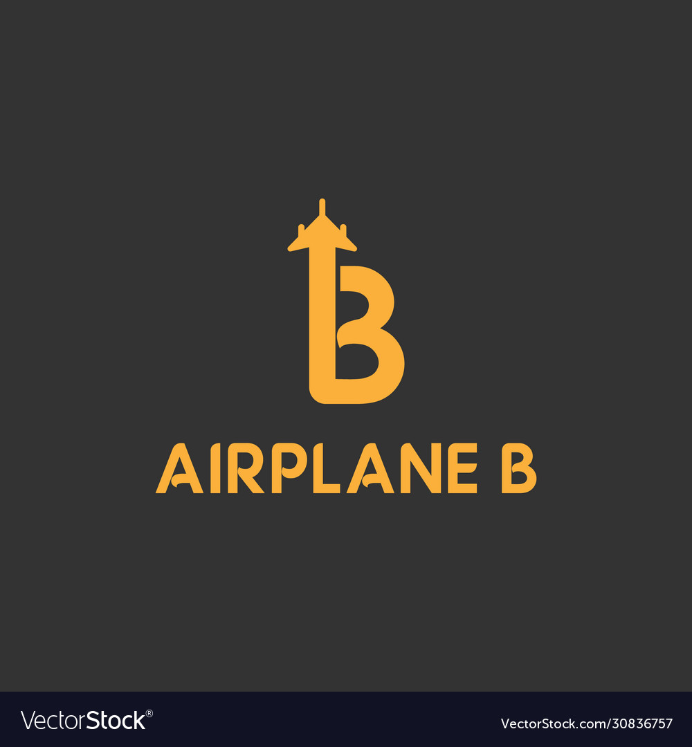 Initial b travel logo design orange color