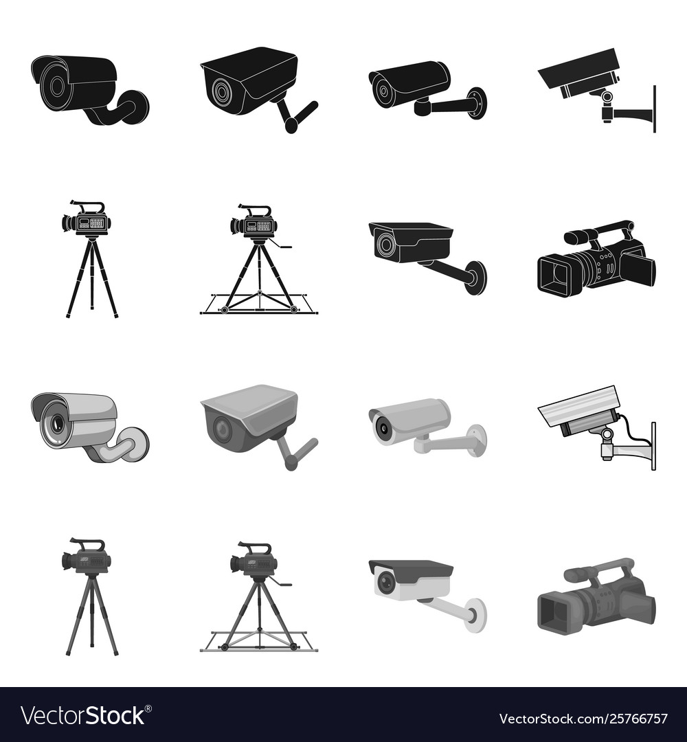 Isolated object camcorder and camera logo set