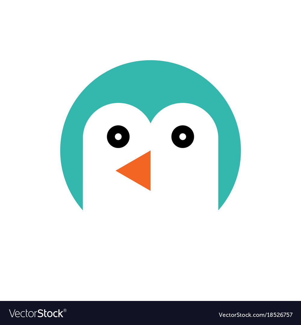 Penguin cartoon animal head Royalty Free Vector Image