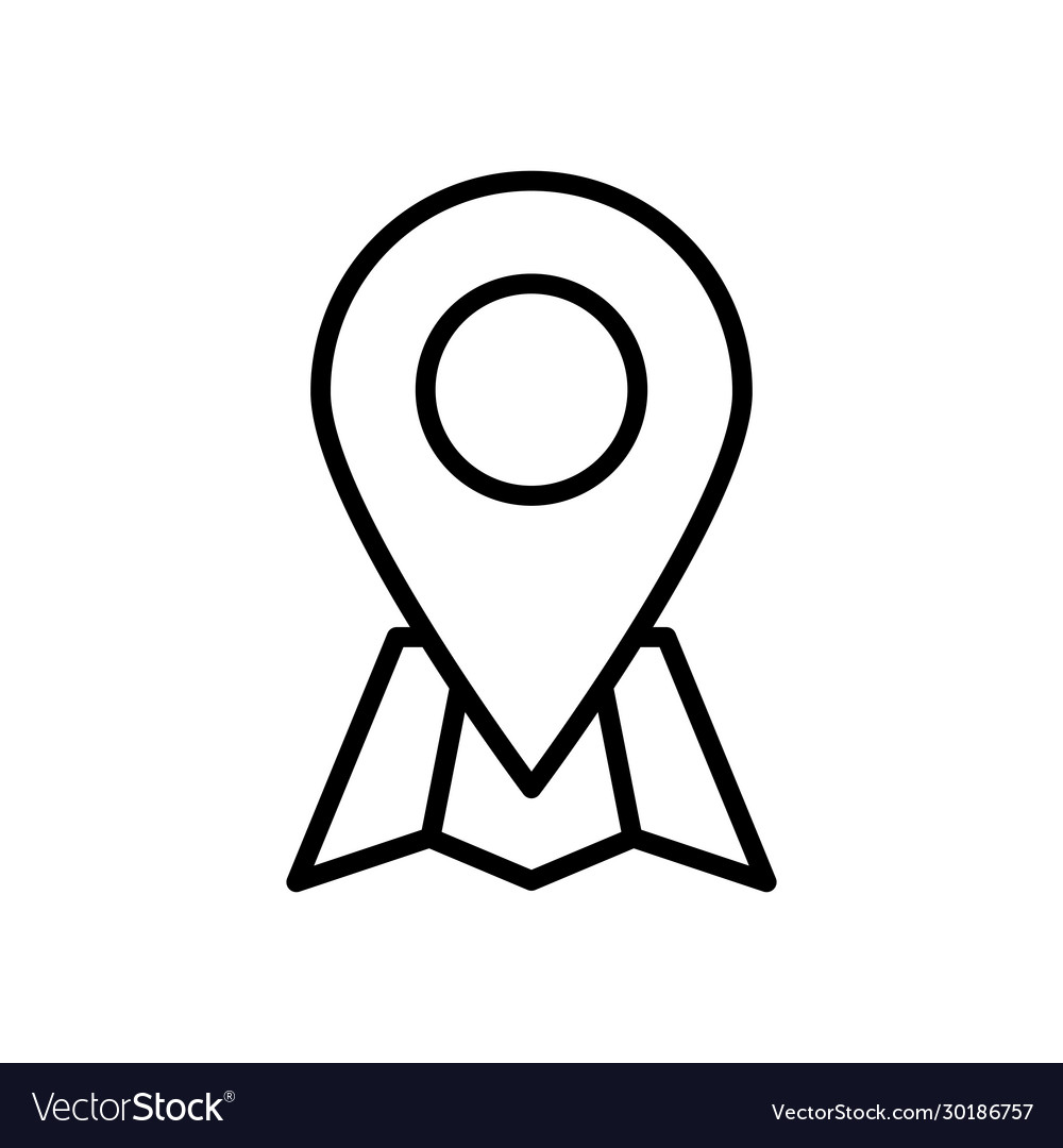 Pin pointer location line style icon