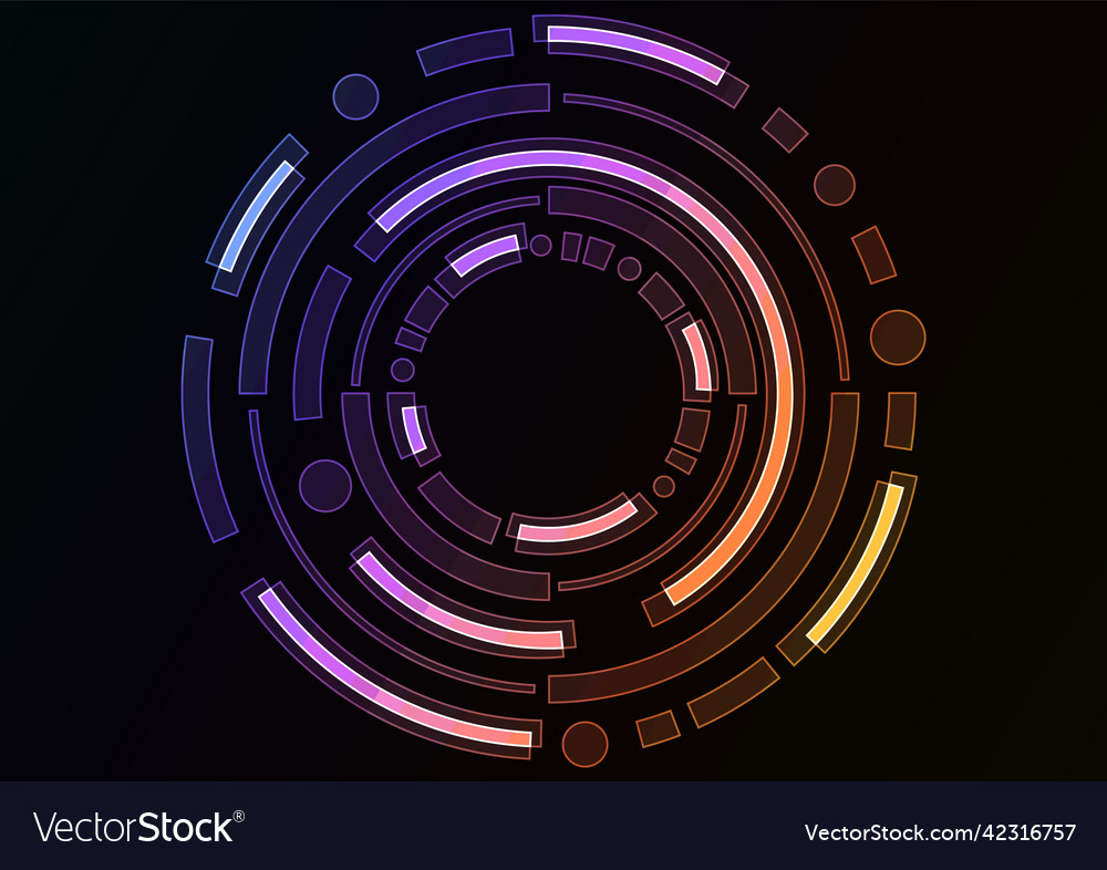 Rainbow circle digital layer abstract background vector image Rainbow circle digital layer abstract background