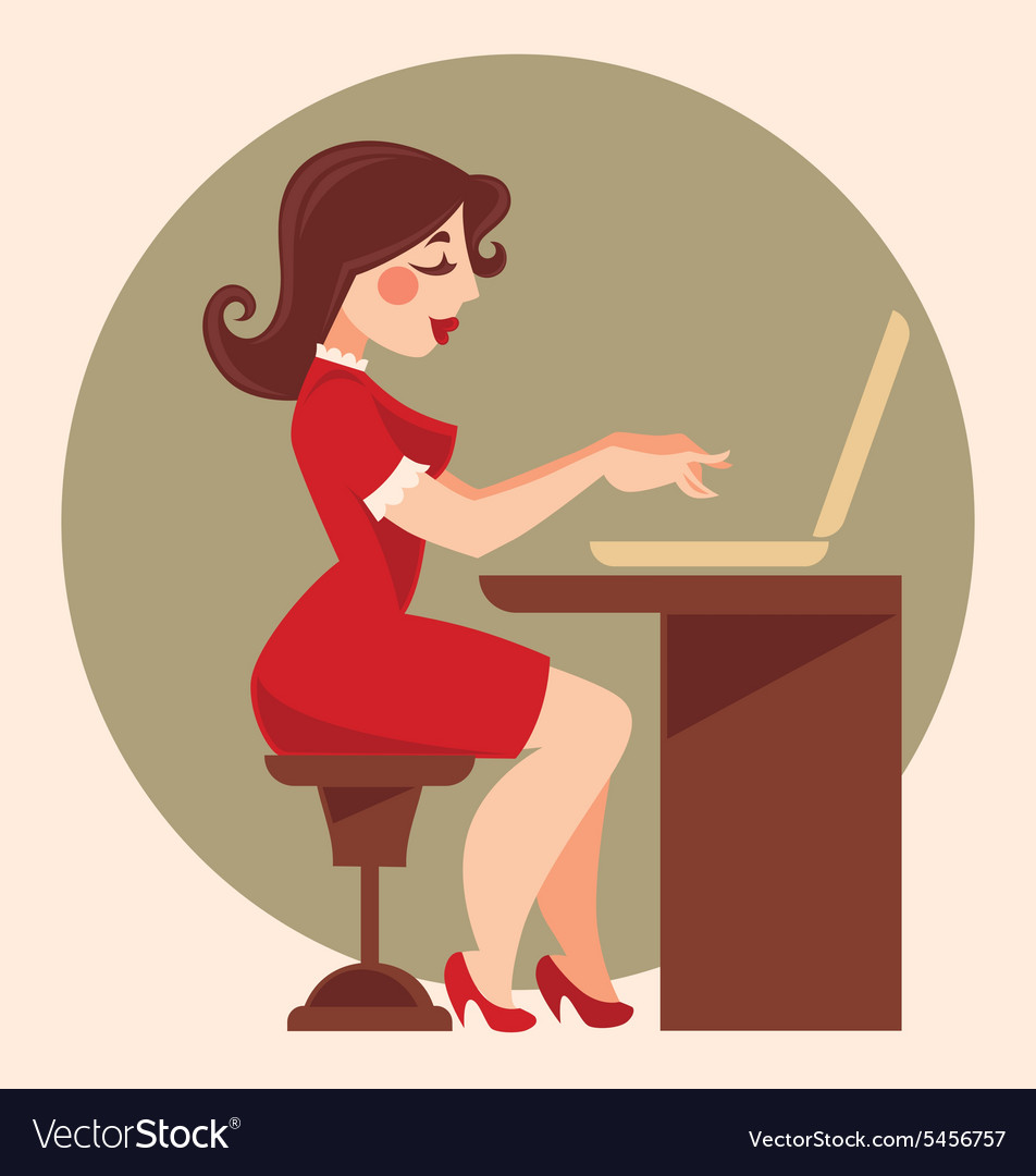 Retro Secretary Royalty Free Vector Image Vectorstock