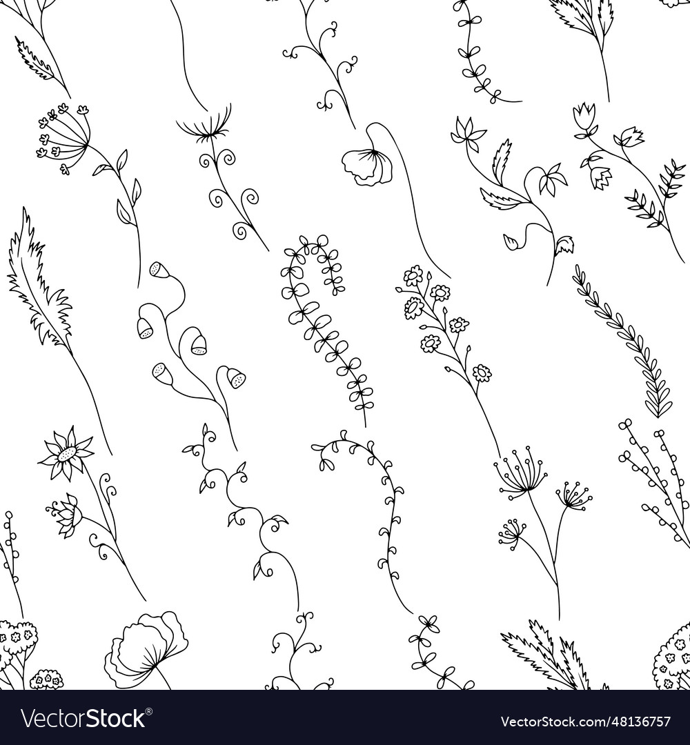 Seamless pattern with hand drawn abstract