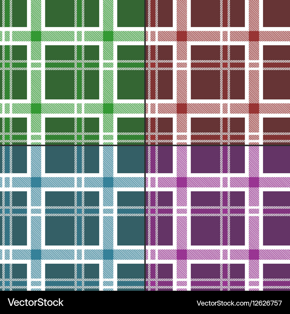 Seamless tartan pattern set Royalty Free Vector Image