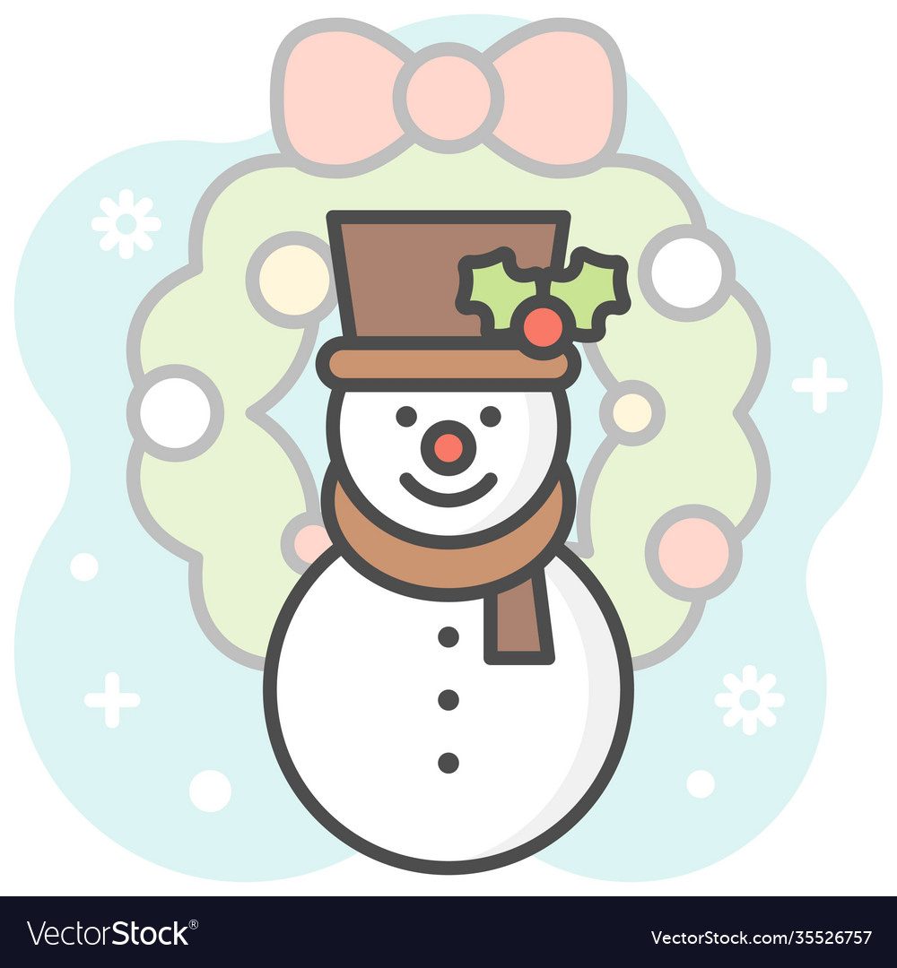 Snowman filled icon with background
