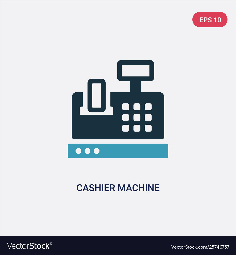 Two color cashier machine icon from payment