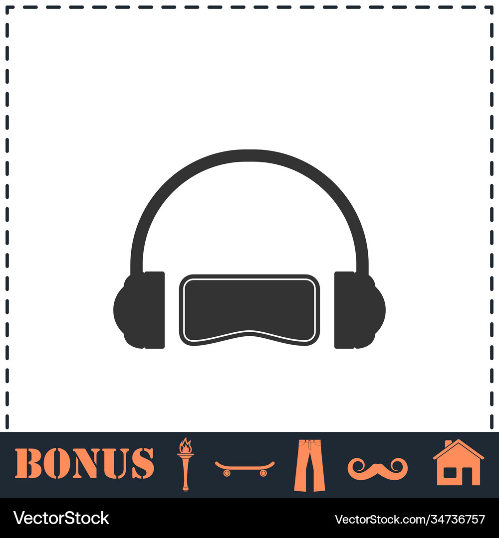 Virtual reality icon flat Royalty Free Vector Image