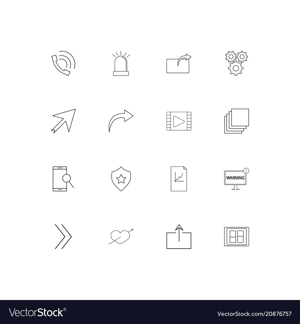 Web linear thin icons set outlined simple