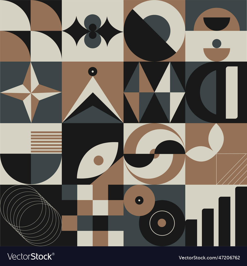 Abstract geometric pattern design in retro style