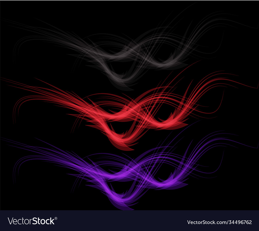 Abstract wave design set color waves