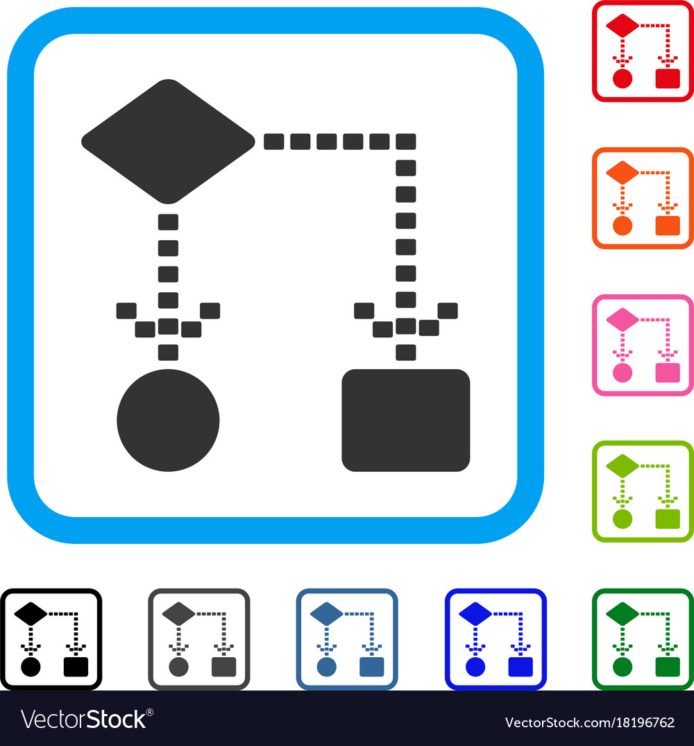 Algorithm scheme framed icon