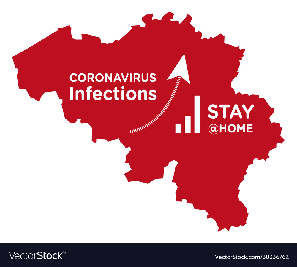 Belgium map with increasing coronavirus infection Vector Image