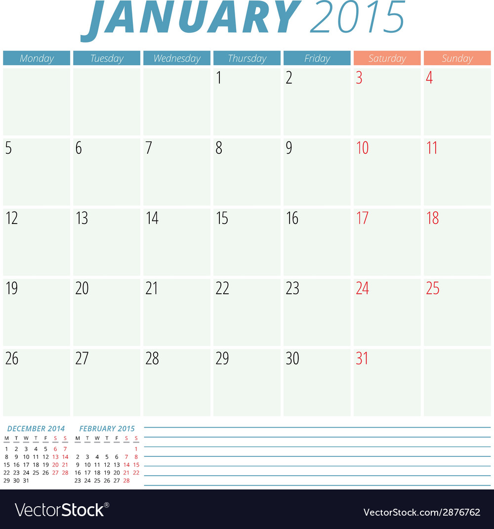 Calendar planner 2015 design template