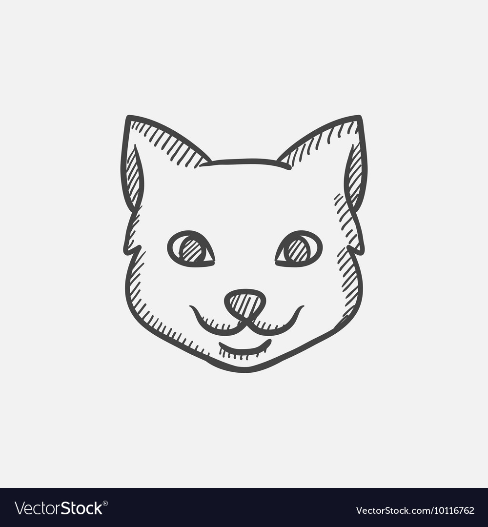 Cat Head Sketch Icon Royalty Free Vector Image