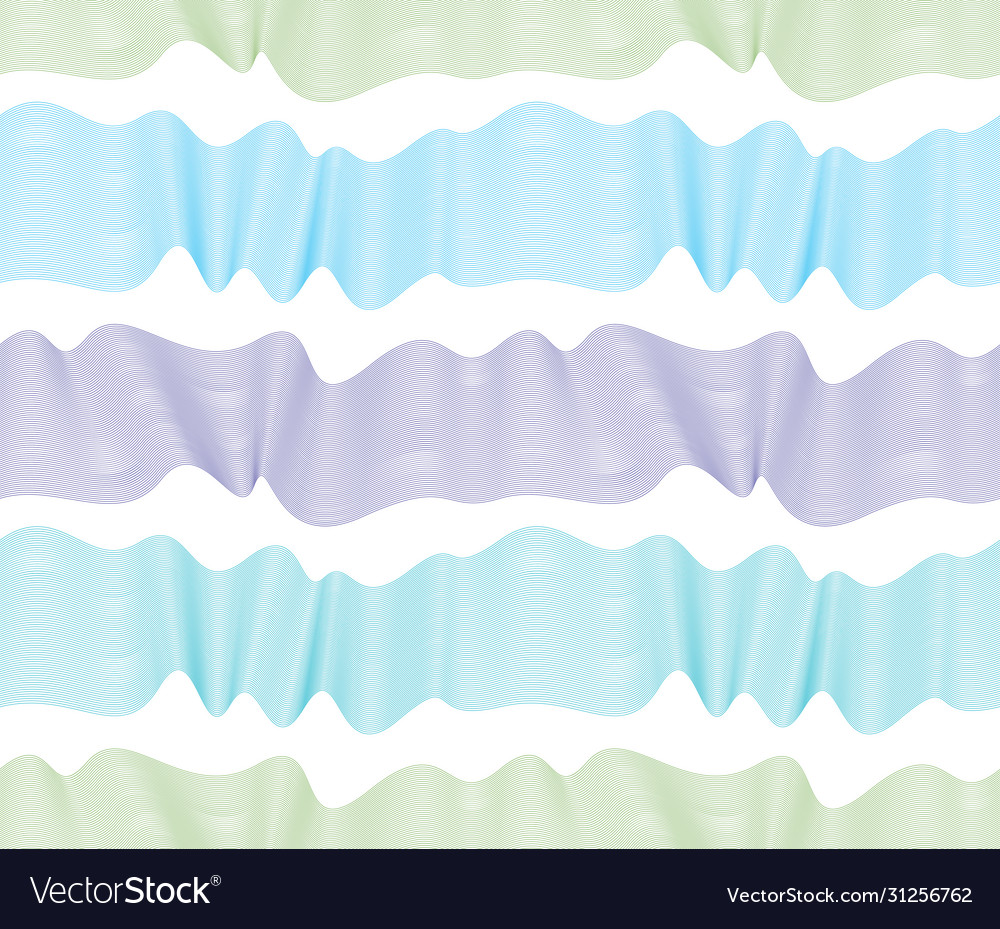 Chaotic waves seamless pattern curve lines