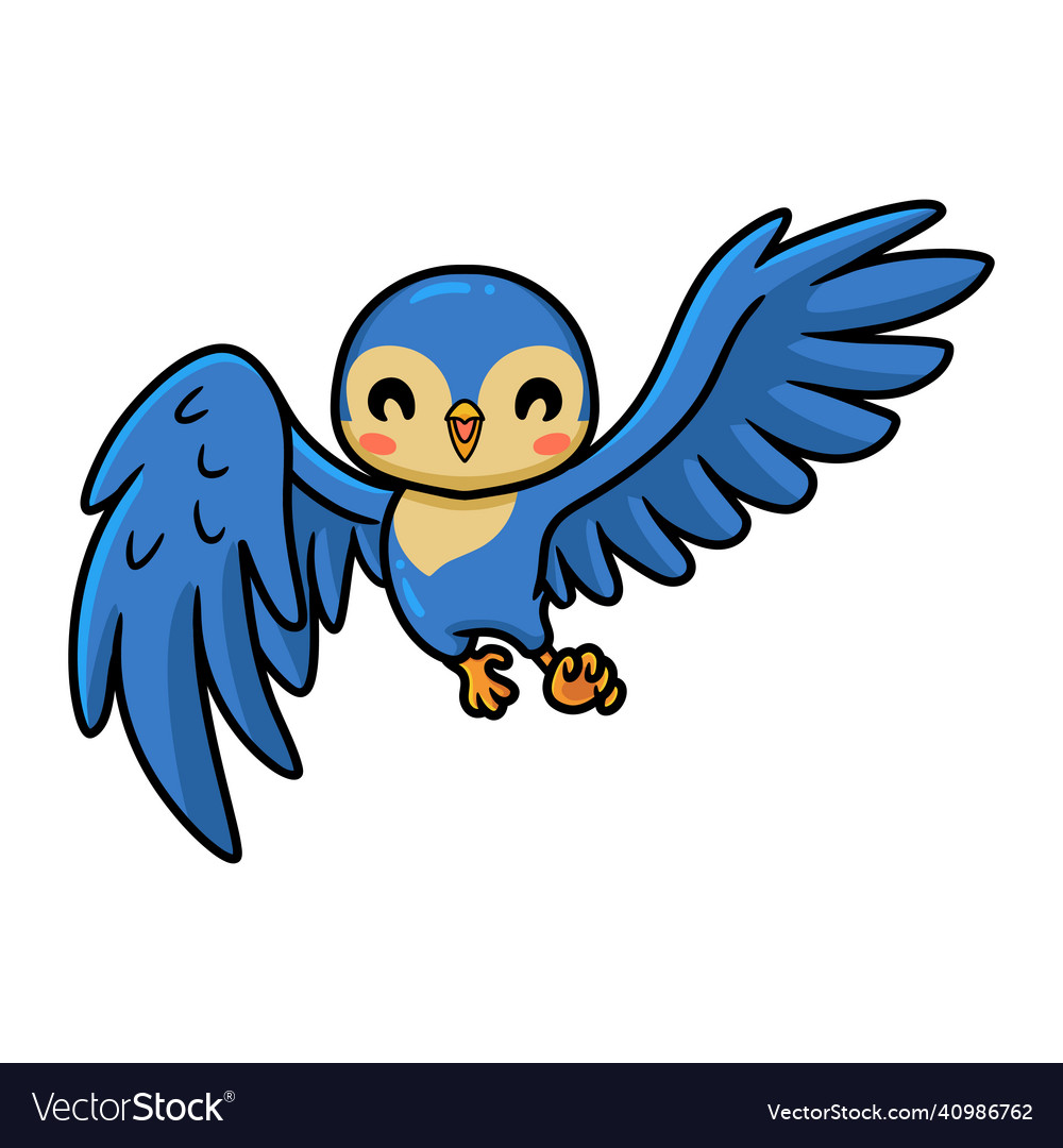 cute cartoon bird flying