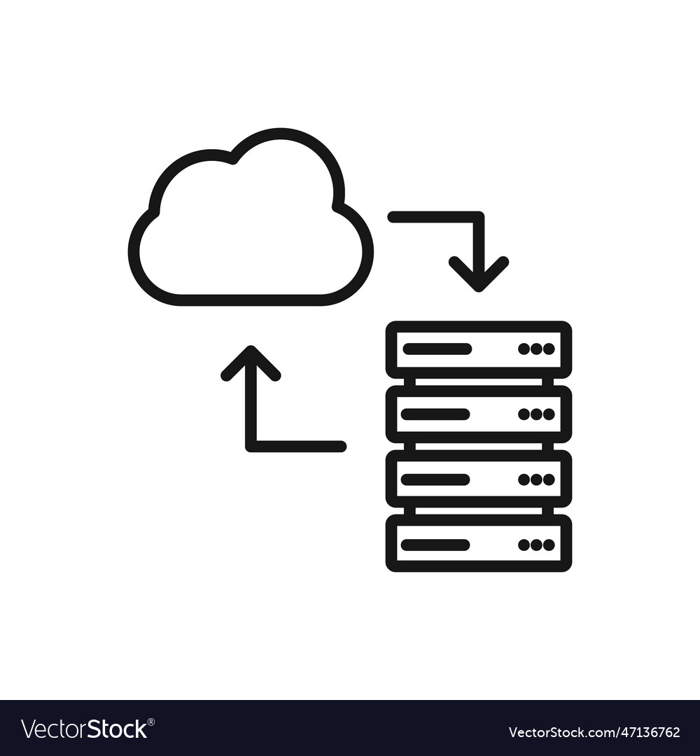 Editable icon of cloud computing server isolated vector image Editable icon of cloud computing server isolated
