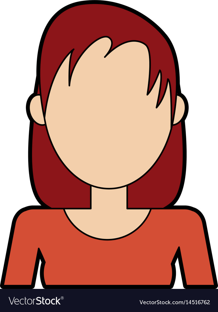 Faceless Woman With Long Straight Hair Portrait Vector Image