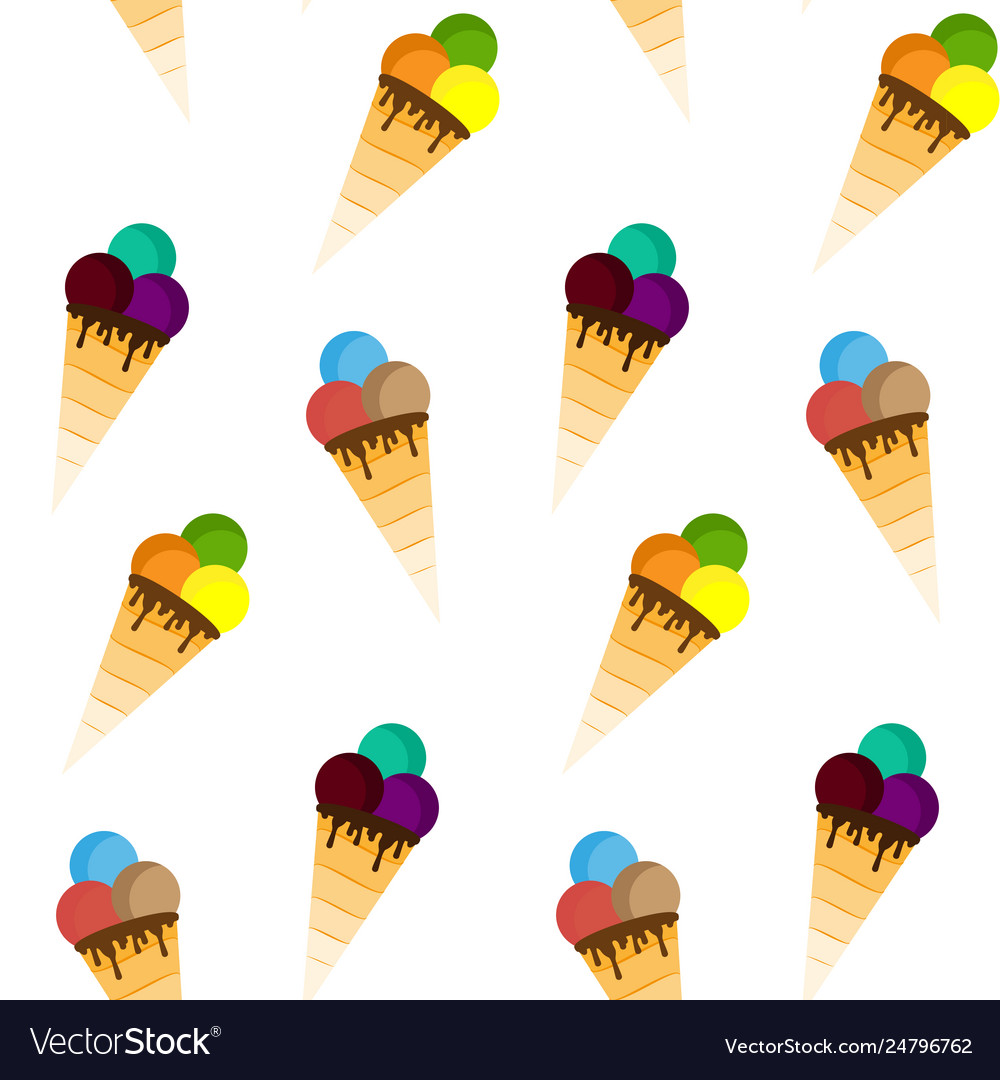 Ice cream pattern seamless vector image Ice cream pattern seamless