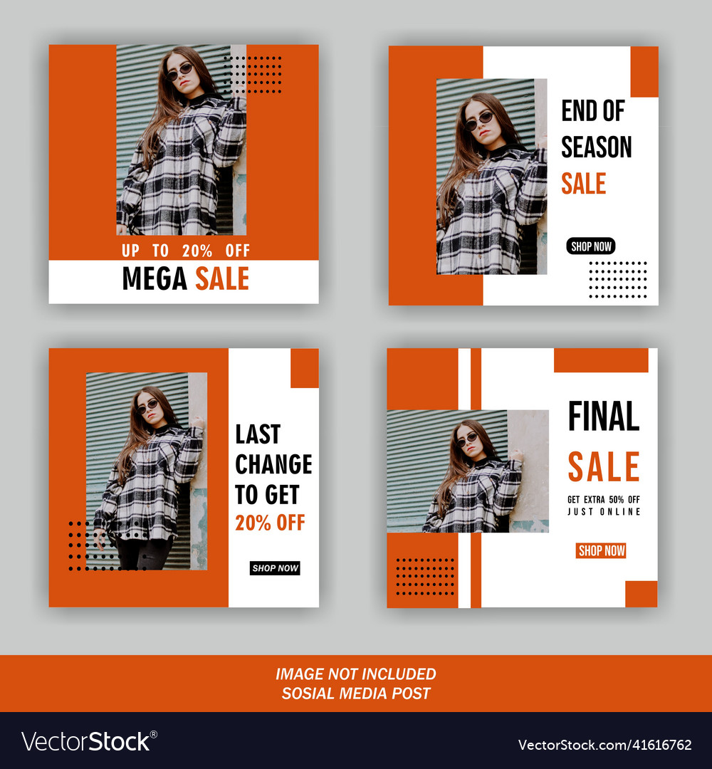 Instagram stories and feed post bundle kit Vector Image