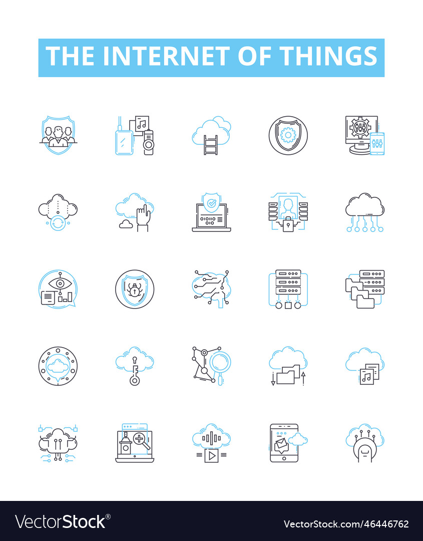 Internet of things line icons set iot vector image Internet of things line icons set iot