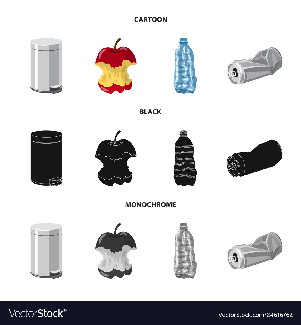 Isolated object of dump and sort sign collection vector image Isolated object of dump and sort sign collection