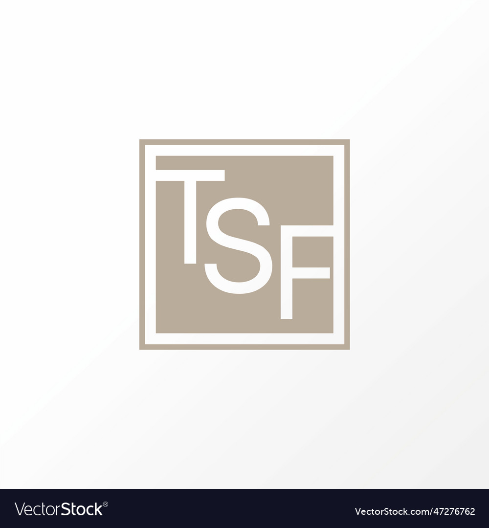 Letter tsf sans serif font on rectangular block