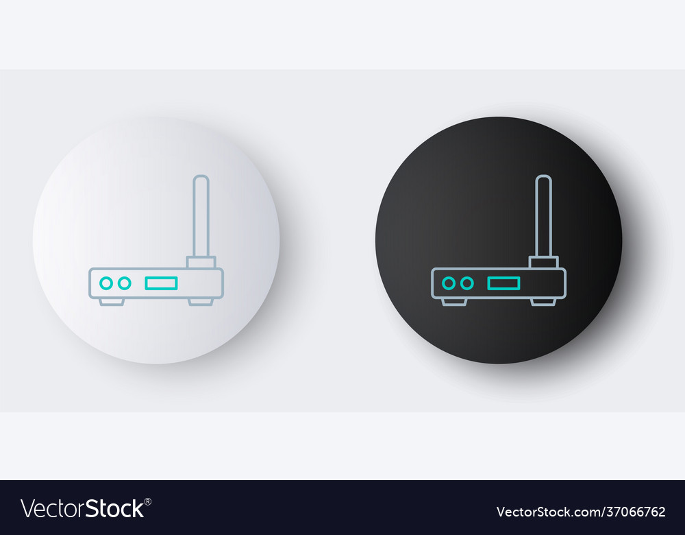 Line router and wi-fi signal symbol icon isolated