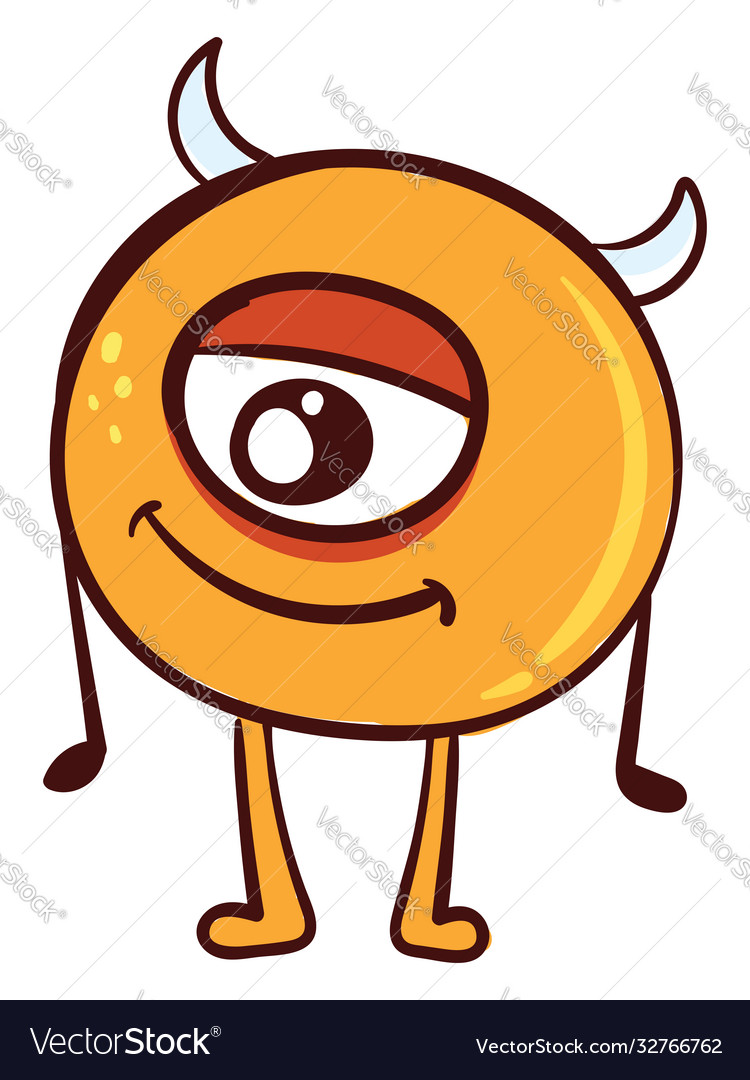 Monster with one eye on white background Vector Image Monster with one eye on white background Vector Image