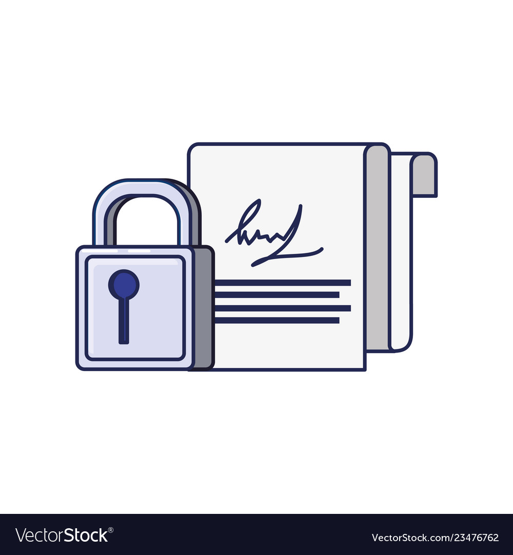 Safe secure padlock with contract document