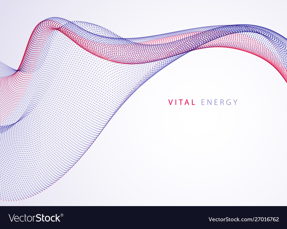 Sound wave particles flow effect in motion vector image Sound wave particles flow effect in motion