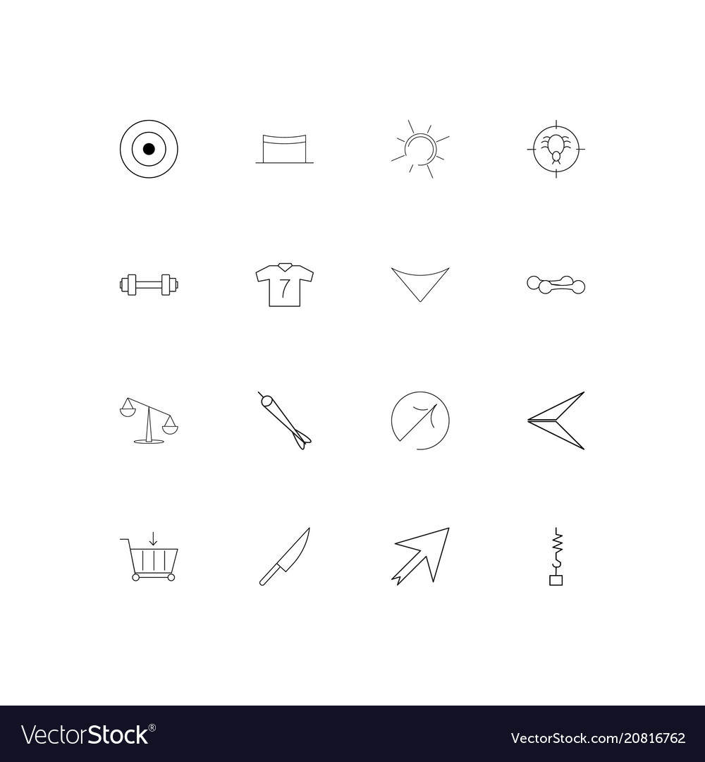 Sport fitness and recreation linear thin icons