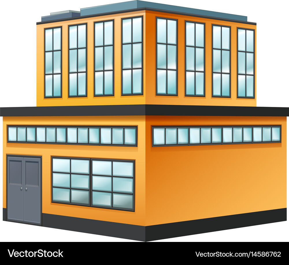Two storey building painted in yellow Royalty Free Vector