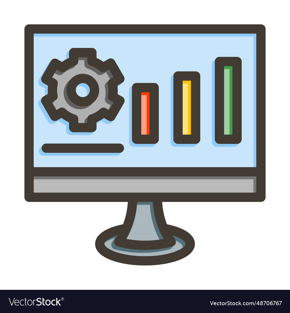 Data-driven thick line filled colors icon Vector Image