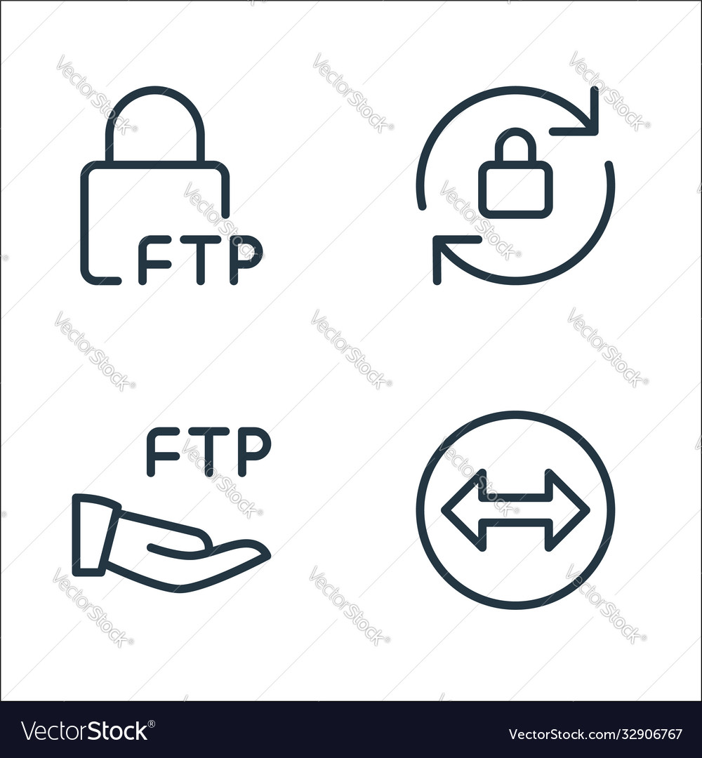 Data transfer line icons linear set quality vector image Data transfer line icons linear set quality