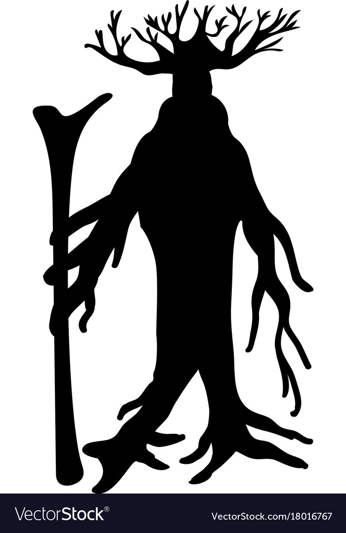 Ent Tree Silhouette Ancient Legend Fantasy