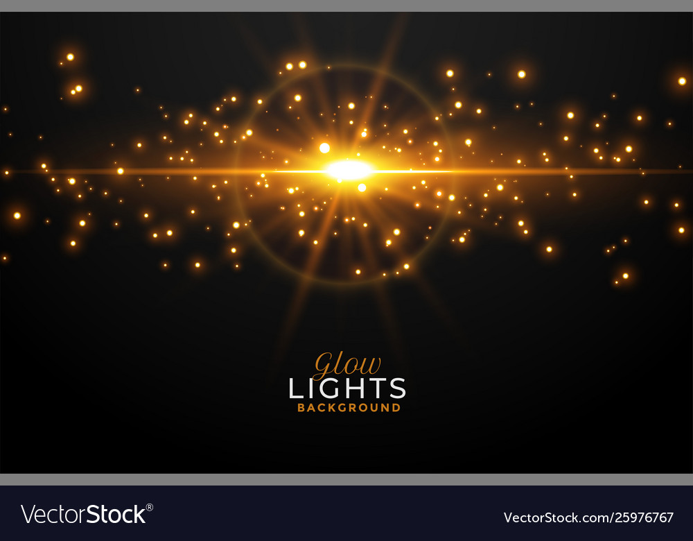 Golden Light Flare with Sparkles