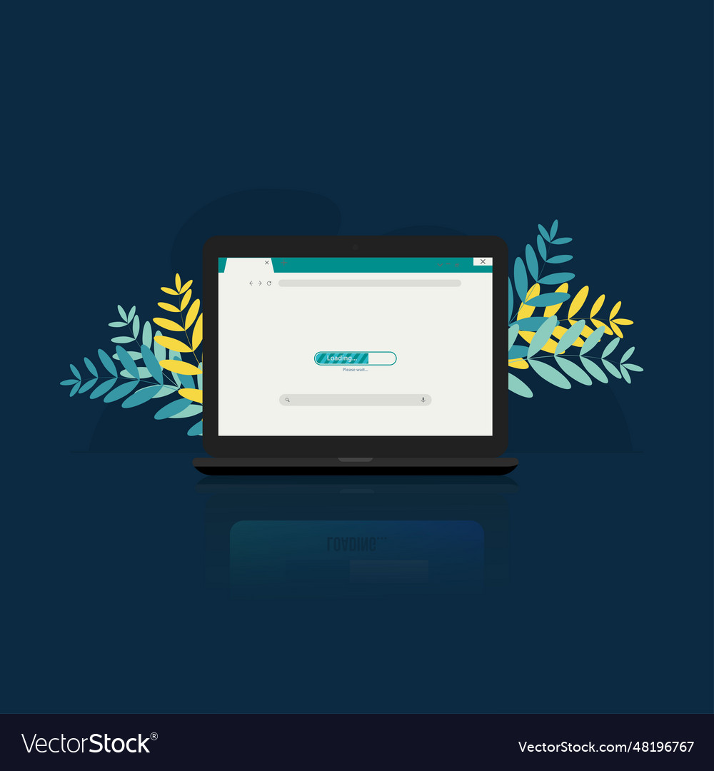 Loading progress page on laptop screen